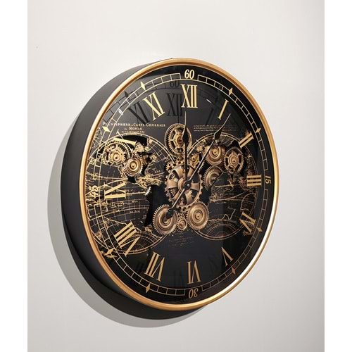 Özel Tasarım Metal Çarklı Duvar Saati Alk4857