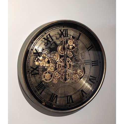 Özel Tasarım Metal Çarklı Duvar Saati Alk4859