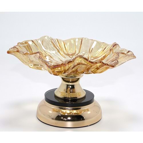 Gold Detaylı Ayaklı Dekoratif Cam Sunumluk Alk4887