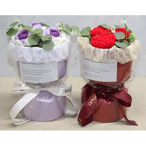 El Örgüsü Romantik Gül Buketi Alk4965