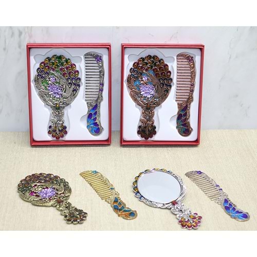 Tavuskuşu Ayna Ve Tarak Seti Küçük Boy Alk4987