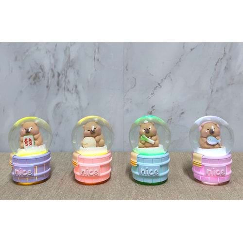 Kapibara Tasarımlı Işıklı Kar Küresi Alk5022