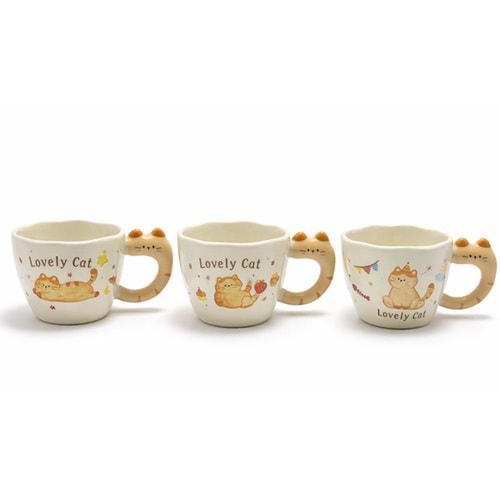 3D Kedi Figürlü Kupa Bardak Alk5036