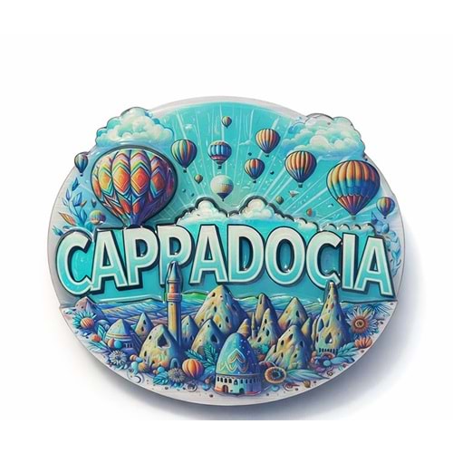 Kapadokya Temalı Ahşap Buzdolabı Magneti Alk5052