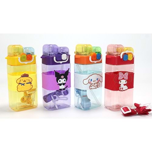 Kuromi Çift Bölmeli Pipetli Matara & Suluk Alk5112