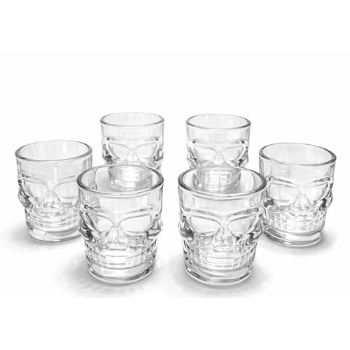 6'Lı Cam Kurukafa Bardak Seti Alk5116