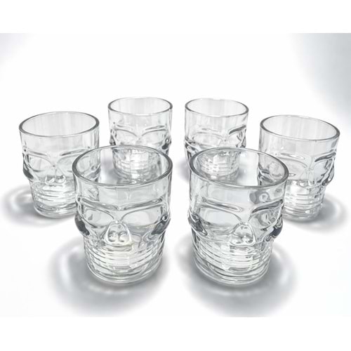 6'Lı Cam Kurukafa Bardak Seti Alk5118