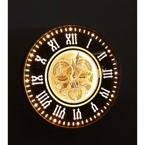 Özel Tasarım Metal Çarklı Ledli Duvar Saati Alk5122