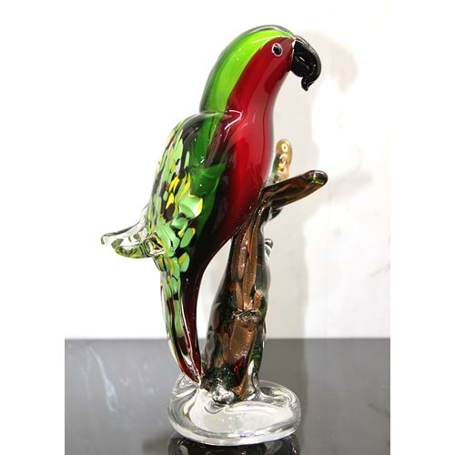Murano Cam Papağan Figür Alk5184