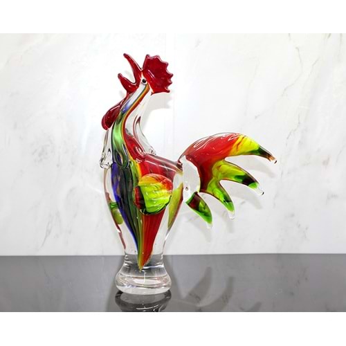 Murano Cam Horoz Figürü Alk5216