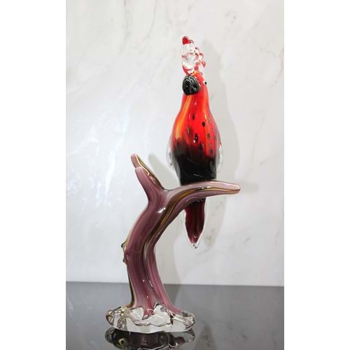 Murano Cam Papağan Figür Alk5241