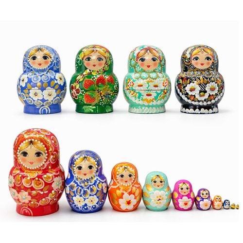 10'Lu Ahşap Matruşka Seti Alk5380