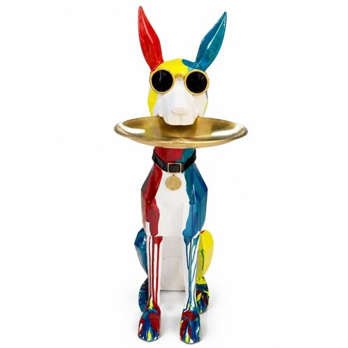 Renkli Dekoratif Polyester Köpek Figürü Alk5477