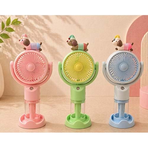 Mini Şarjlı El Fanı 3 Kademeli Su Hazneli Buharlı Taşınabilir Vantilatör Alk5650