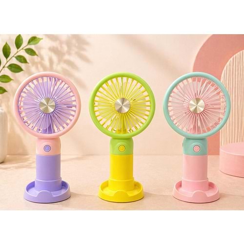 Mini Şarjlı El Fanı 3 Kademeli Alk5664