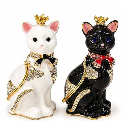 Swaroski Taşlı Kedi Figürü Alk5773