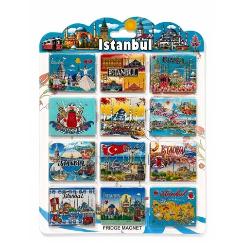 İstanbul Temalı Silikon Buzdolapı Süsü Magnet 12'Li Set Alk5806