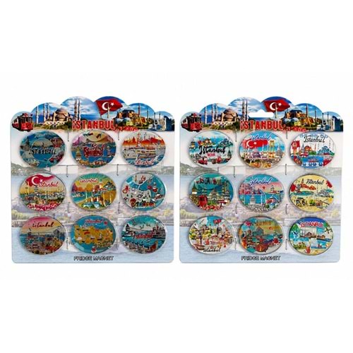 İstanbul Temalı Silikon Buzdolapı Süsü Magnet 9'Lu Set Alk5807