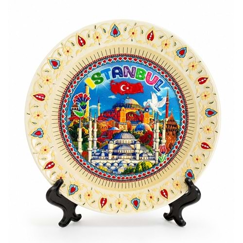 İstanbul Temalı Porselen Dekoratif Tabak 18 Cm Alk5843
