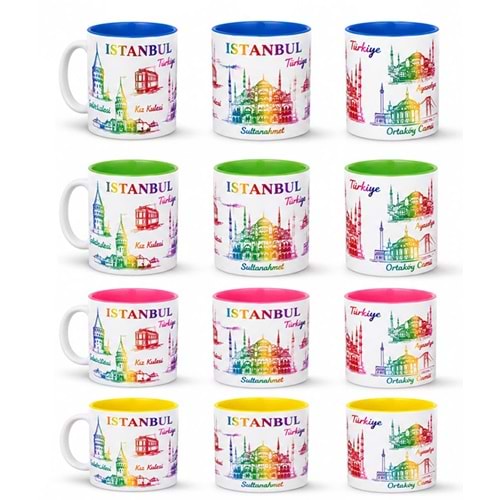 İstanbul Temalı Cam Kupa Bardak Alk5904