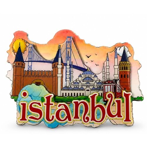 İstanbul Temalı Ahşap Buzdolapı Süsü Magnet Alk5938