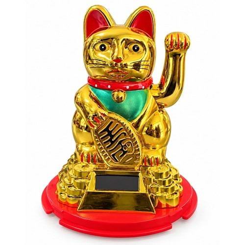 Güneş Enerjili Sallanan Şans Kedisi - Maneki Neko Alk6161