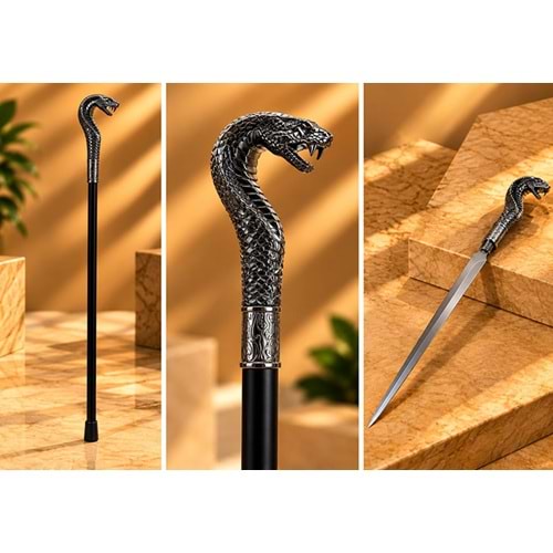 Kobra Başlı Kılıçlı Baston Alk6357