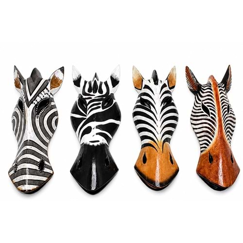 Ahşap Dekoratif Zebra Mask 30 Cm No:1123