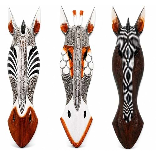 Ahşap Dekoratif Zebra Mask 1.Metre No:1125