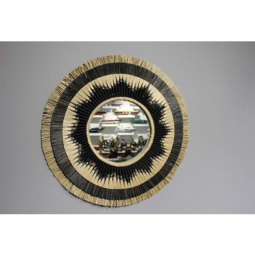 Hasırlı Duvar Aynası 3Natural-13