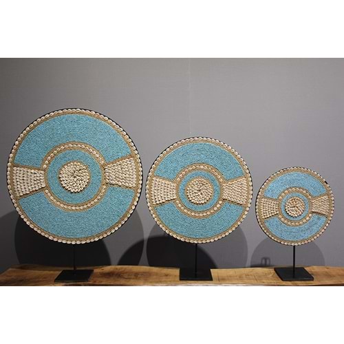 3'Lü Deniz Kabuğu İşlemeli Dekoratif Obje 3Natural-17