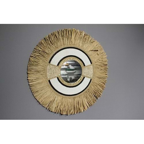 Hasırlı Duvar Aynası 3Natural-3