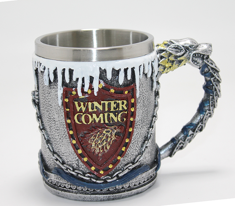 Game Of Thrones Tasarımlı 3D Çelik Kupa Bardak Alk4369