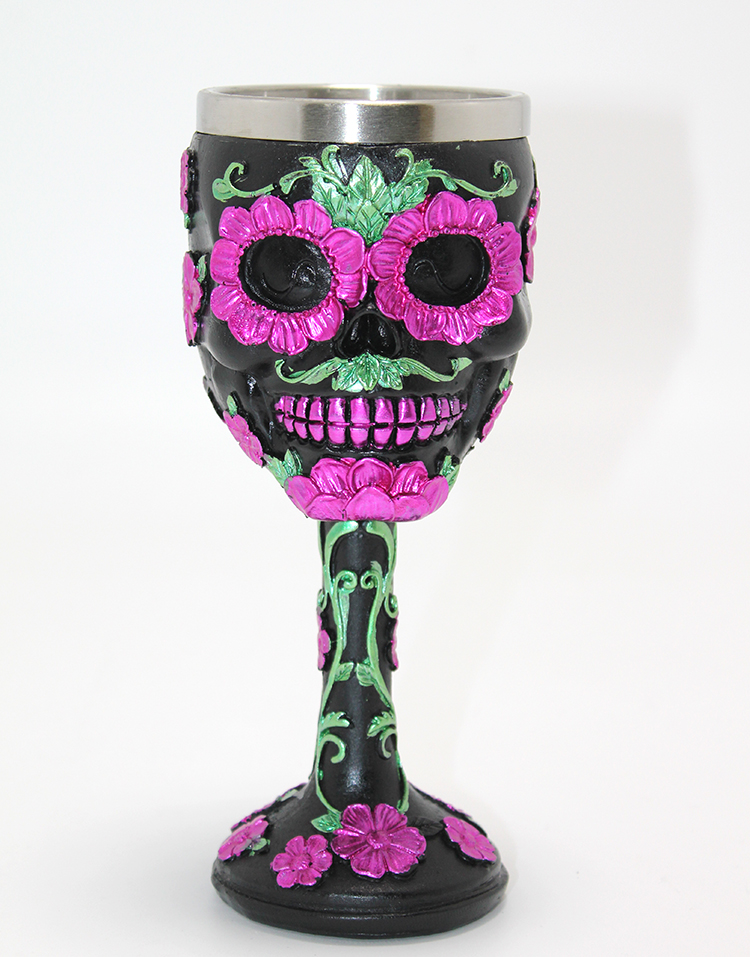 Day Of The Dead Şeker Kurukafa Tasarımlı 3D Çelik Kadeh Bardak Alk4377