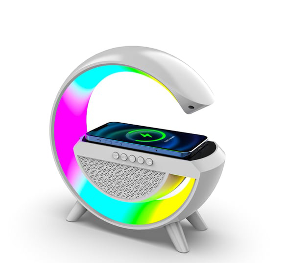 Akıllı Masa Lambası Hoparlör Led Işık & Kablosuz Şarj Alk2289
