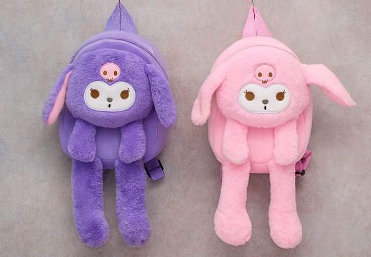 Peluş Işıklı Oynar Kulaklı Kuromi Sırt Çantası Alk3011