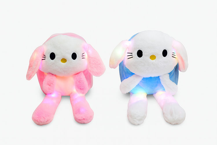 Peluş Işıklı Oynar Kulaklı My Melody ve Cinnamoroll Sırt Çantası Alk3012
