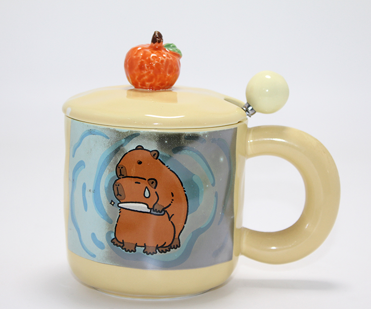 3D Kapibara Capybara Desenli Porselen Kupa Bardak Alk4501