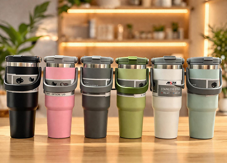 700 Ml Taşıma Kulplu Paslanmaz Çelik Termos Mug - Vakumlu Isı Yalıtımlı Bardak Alk4628