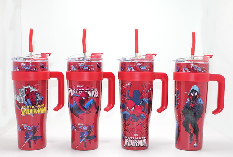 Sevimli Spiderman Pipetli Termos & Suluk Alk4713