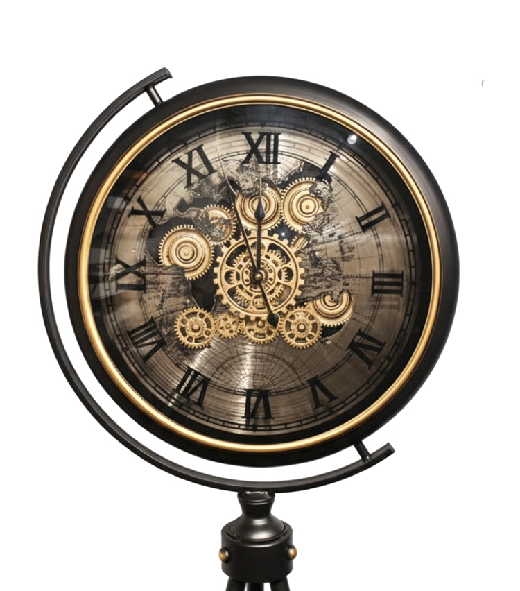 Özel Tasarım Metal Ayaklı Çarklı Saat Alk4837