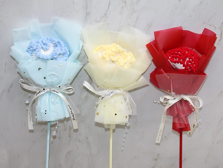 Tekli El Örgüsü Çiçek Buketi Alk4969