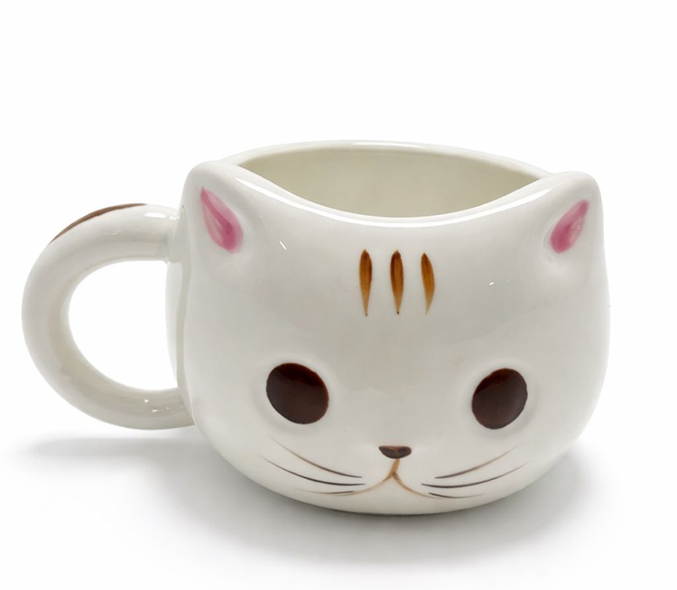 3D Kedi Tasarımlı Kabartmalı Kupa Bardak Alk5030