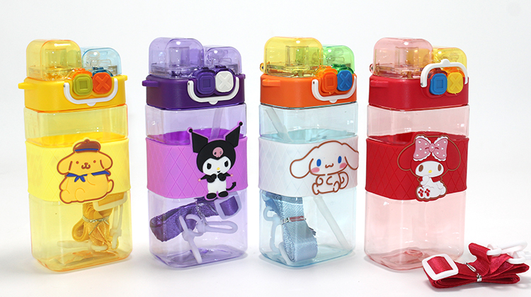 Kuromi Çift Bölmeli Pipetli Matara & Suluk Alk5112