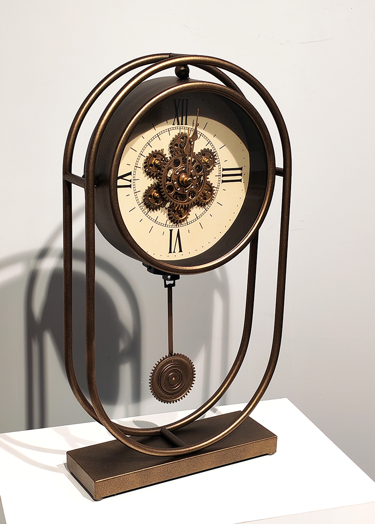 Özel Tasarım Metal  Çarklı Masa Saati Alk5119