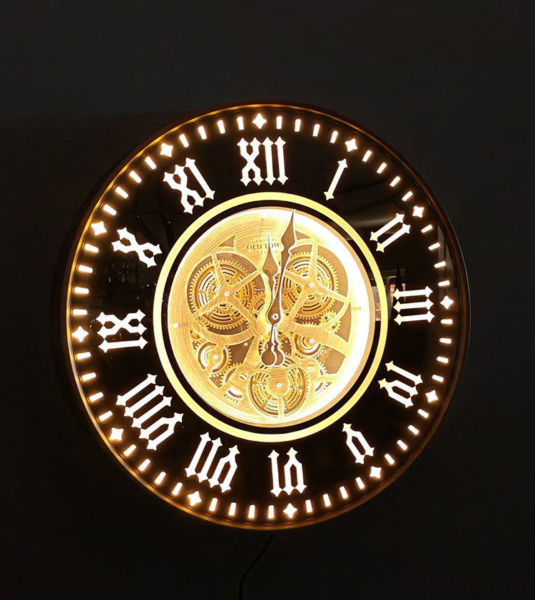 Özel Tasarım Metal Çarklı Ledli Duvar Saati Alk5122