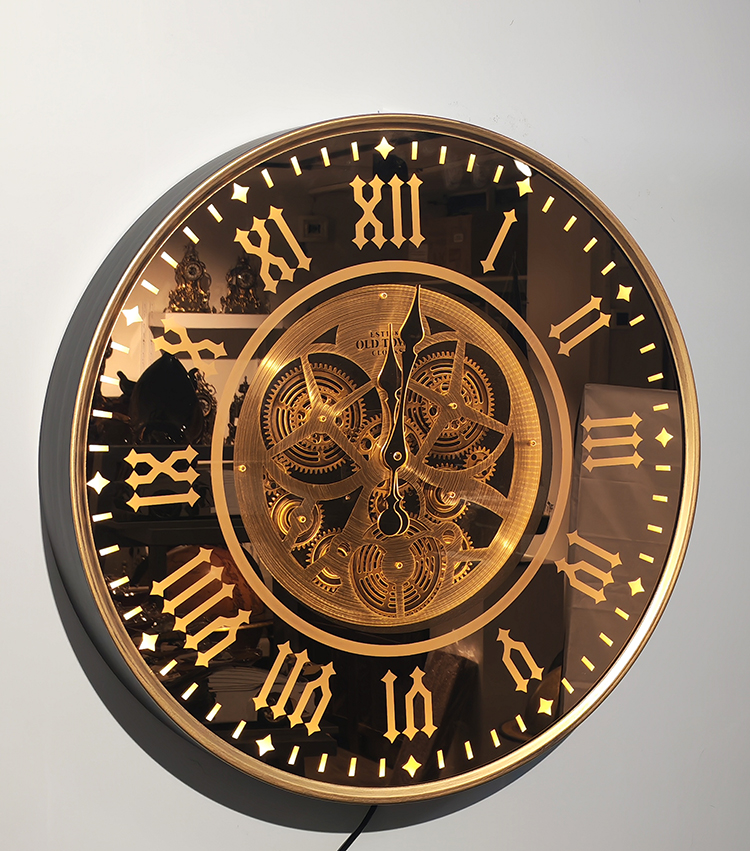 Özel Tasarım Metal Çarklı Ledli Duvar Saati Alk5122