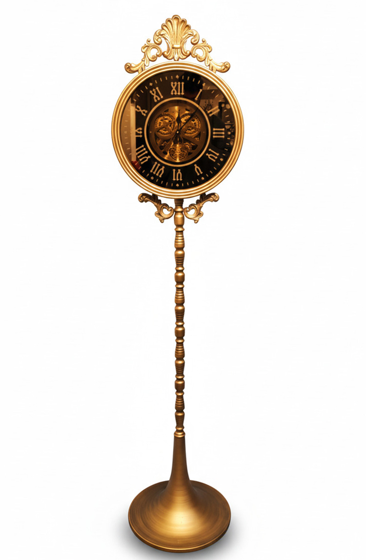 Özel Tasarım Metal Ayaklı Ledli Çarklı Saat Alk5123