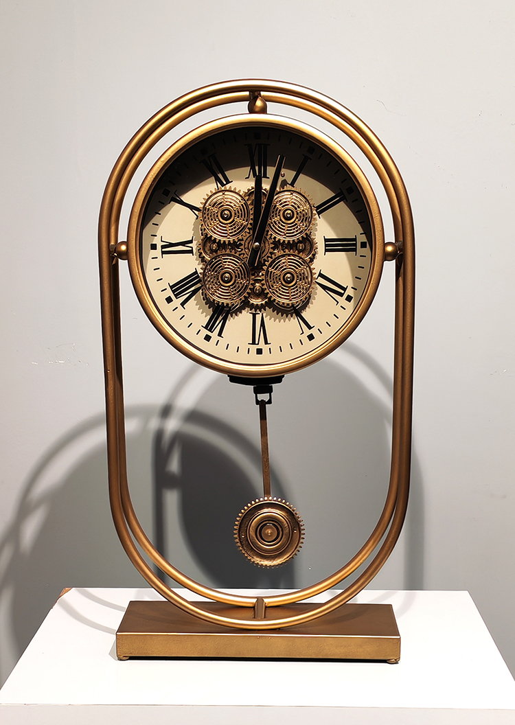 Özel Tasarım Metal  Çarklı Masa Saati Alk5128