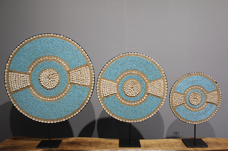 3'Lü Deniz Kabuğu İşlemeli Dekoratif Obje 3Natural-17